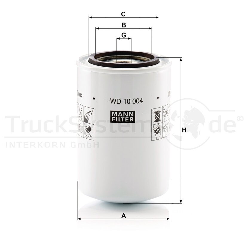 MANN-FILTER Filter, Arbeitshydraulik WD 10 004 - WD10004 für 14524170