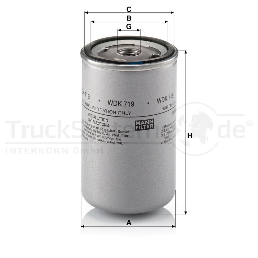 MANN-FILTER Kraftstofffilter WDK 719 - WDK719 für 51.12503-0045