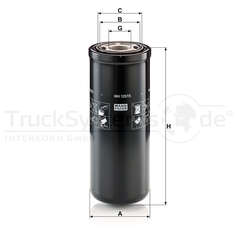 MANN-FILTER Hydraulikfilter, Automatikgetriebe WH 1257/5 - WH1257/5 für 89821388