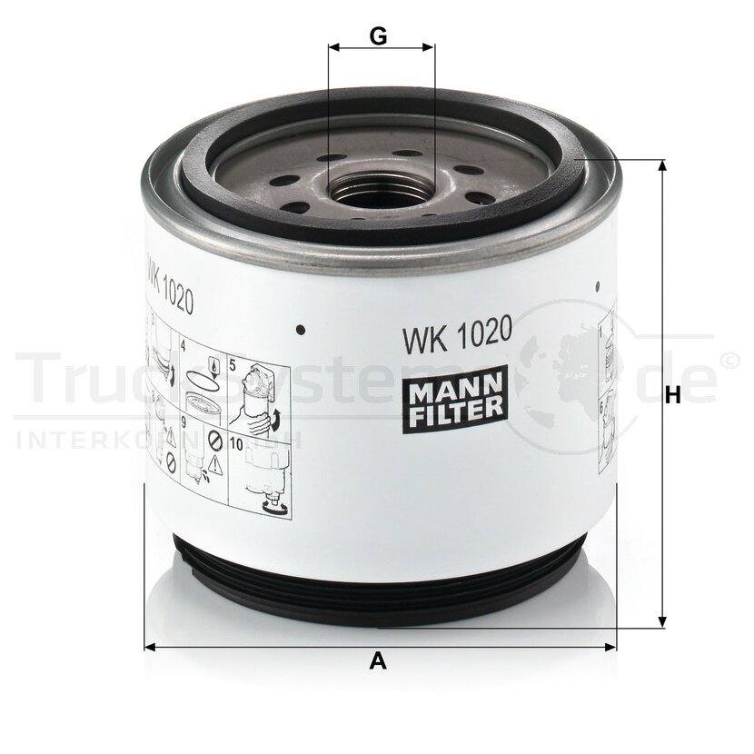 MANN-FILTER Kraftstofffilter WK 1020 x - WK1020x für 20381204