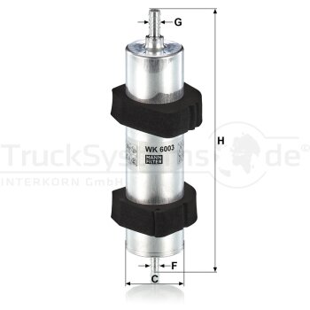 MANN-FILTER Kraftstofffilter WK 6003 - WK6003 für...