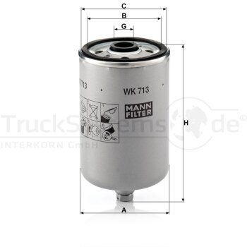 MANN-FILTER Kraftstofffilter WK 713 - WK713 für...