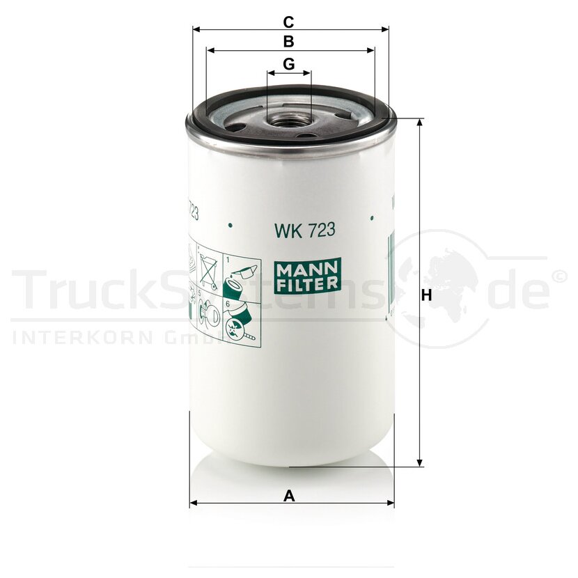 MANN-FILTER Kraftstofffilter MANN WK 723 (10) - WK723
