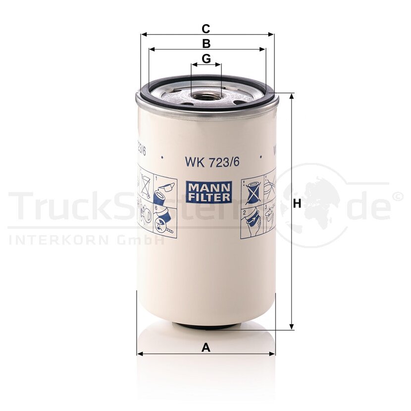 MANN-FILTER Kraftstofffilter WK 723/6 - WK723/6 für 11998954