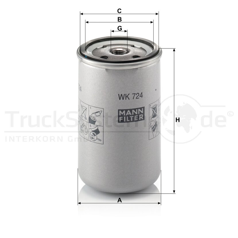 MANN-FILTER Kraftstofffilter WK 724 - WK724 für 190 0953