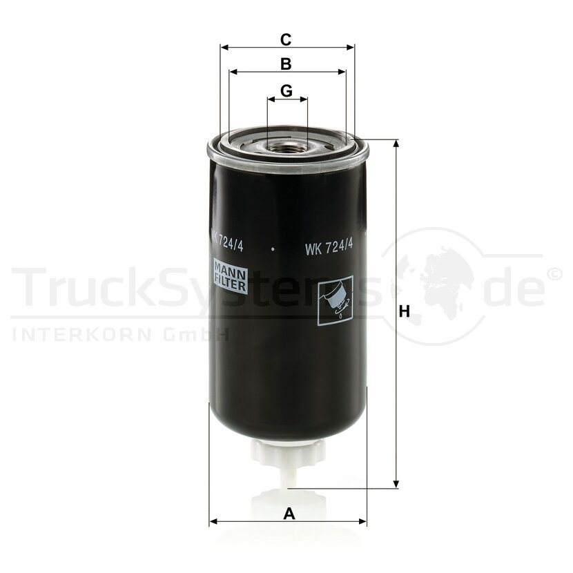 MANN-FILTER Kraftstofffilter WK 724/4 - WK724/4 für 11713240