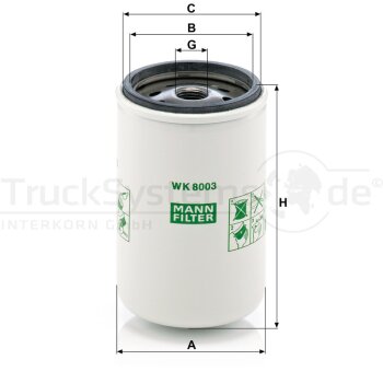 MANN-FILTER Kraftstofffilter WK 8003 x - WK8003x für...
