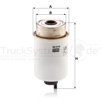 MANN-FILTER Kraftstofffilter WK 8140 - WK8140 für...