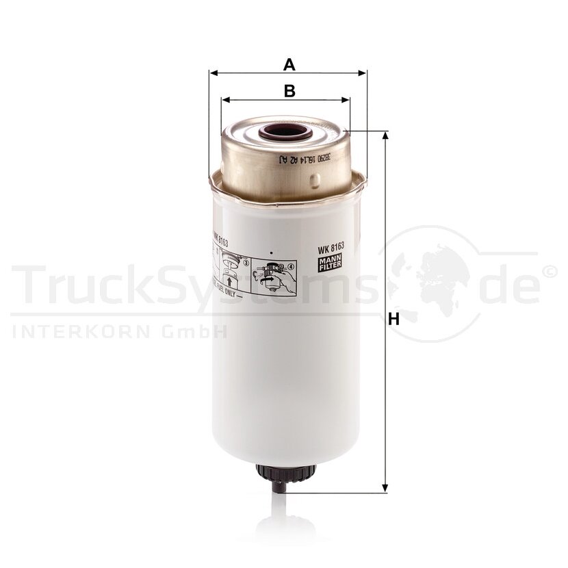 MANN-FILTER Kraftstofffilter WK 8163 - WK8163 für 8368 67595