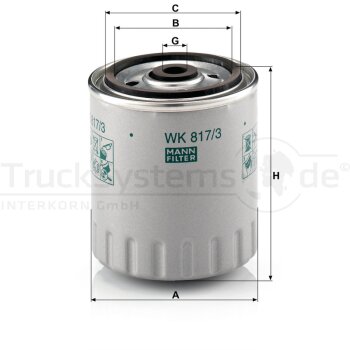 MANN-FILTER Kraftstofffilter WK 817/3 x - WK817/3x...