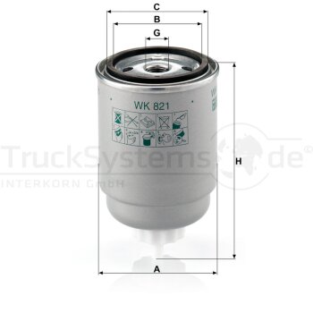 MANN-FILTER Kraftstofffilter WK 821 - WK821 für 13...
