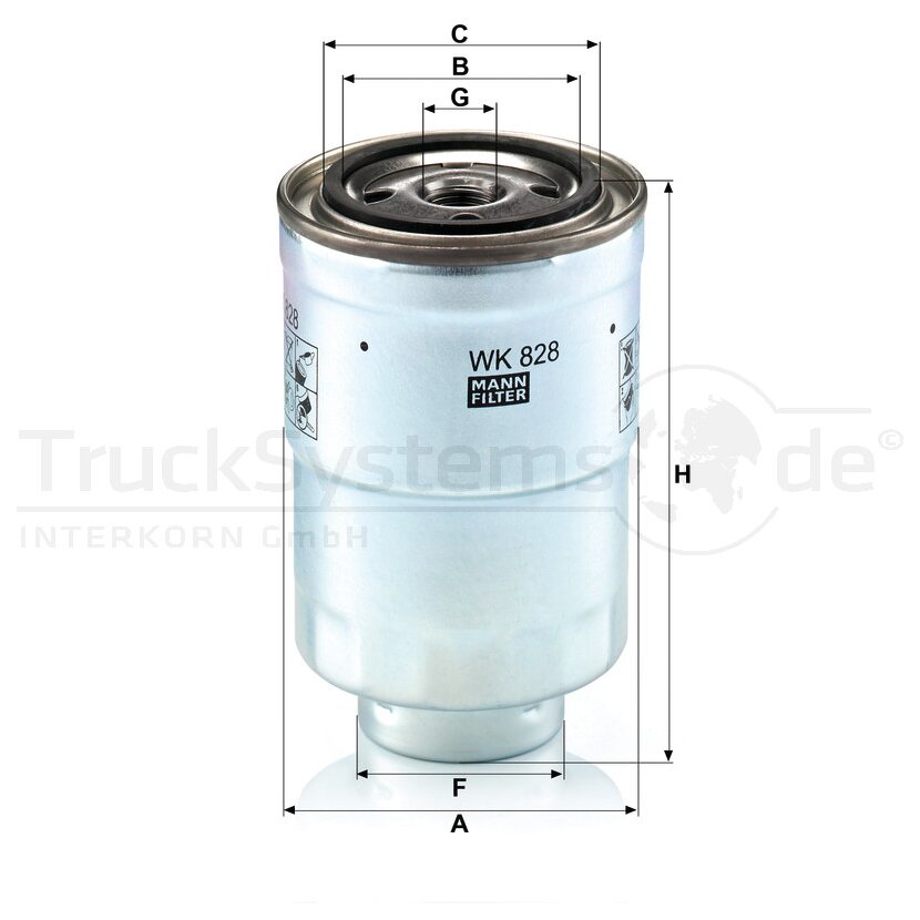 MANN-FILTER Kraftstofffilter WK 828 x - WK828x für 186100-5420