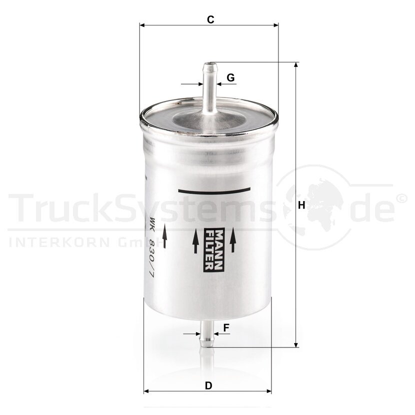 MANN-FILTER Kraftstofffilter WK 830/7 - WK830/7 für 1485 678