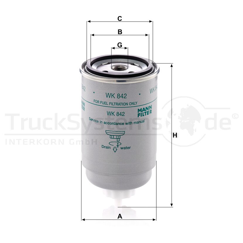 MANN-FILTER Kraftstofffilter WK 842 - WK842 für 1906 C6