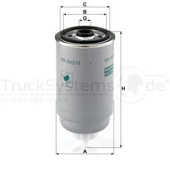 MANN-FILTER Kraftstofffilter WK 842/11 - WK842/11...
