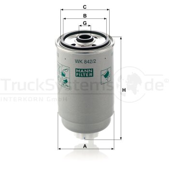 MANN-FILTER Kraftstofffilter MANN WK 842/2 (10) - WK842/2...