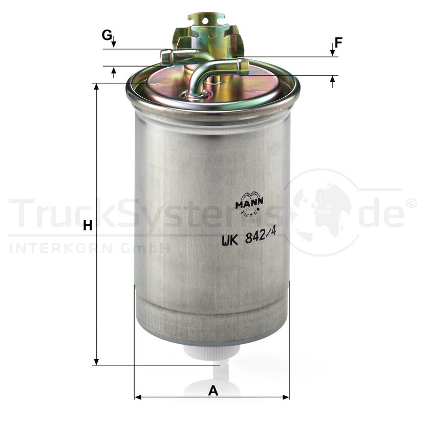 MANN-FILTER Kraftstofffilter WK 842/4 - WK842/4 für 191 127 401 A
