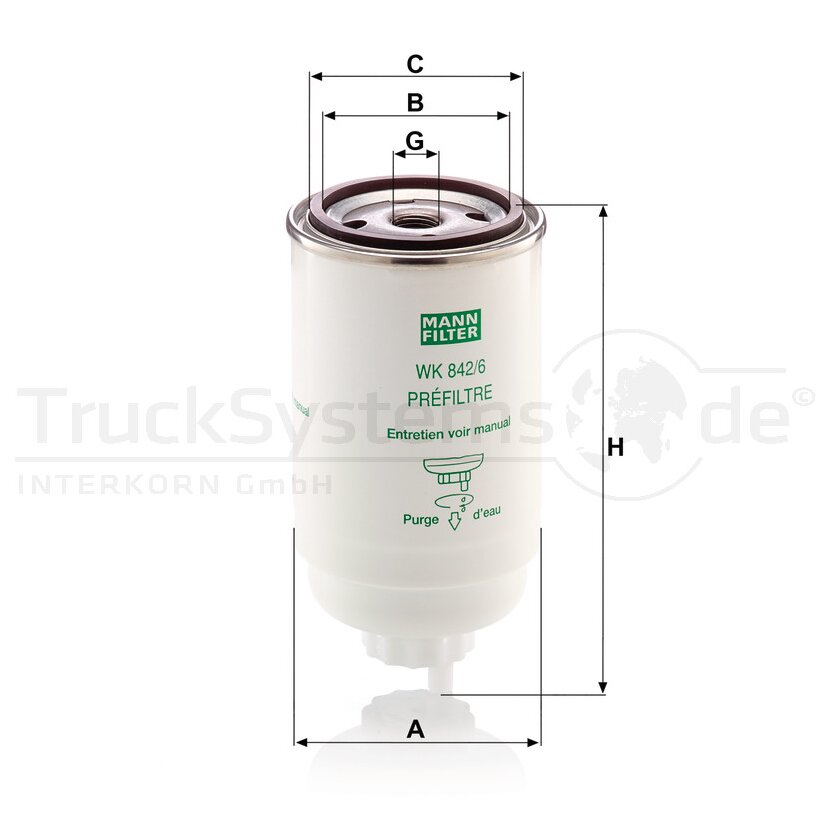 MANN-FILTER Kraftstofffilter WK 842/6 - WK842/6 für 131 9159