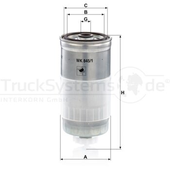 MANN-FILTER Kraftstofffilter WK 845/1 - WK845/1 für...