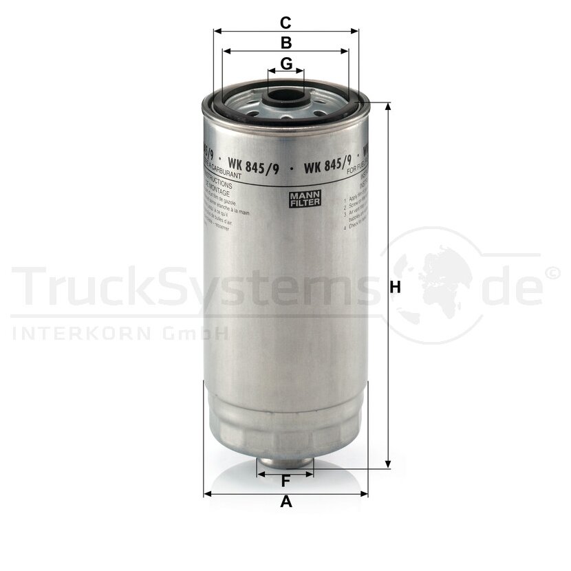 MANN-FILTER Kraftstofffilter WK 845/9 - WK845/9 für 50 01 860 111