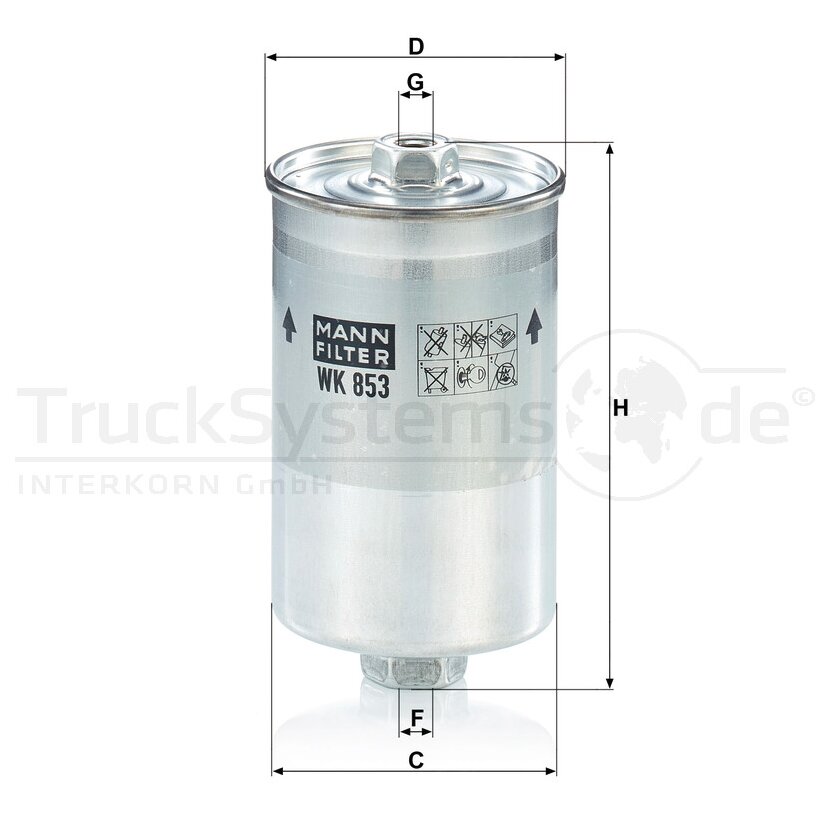 MANN-FILTER Kraftstofffilter WK 853 - WK853 für 82425329