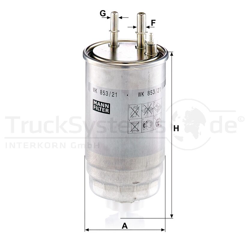 MANN-FILTER Kraftstofffilter WK 853/21 - WK853/21 für 1606384980