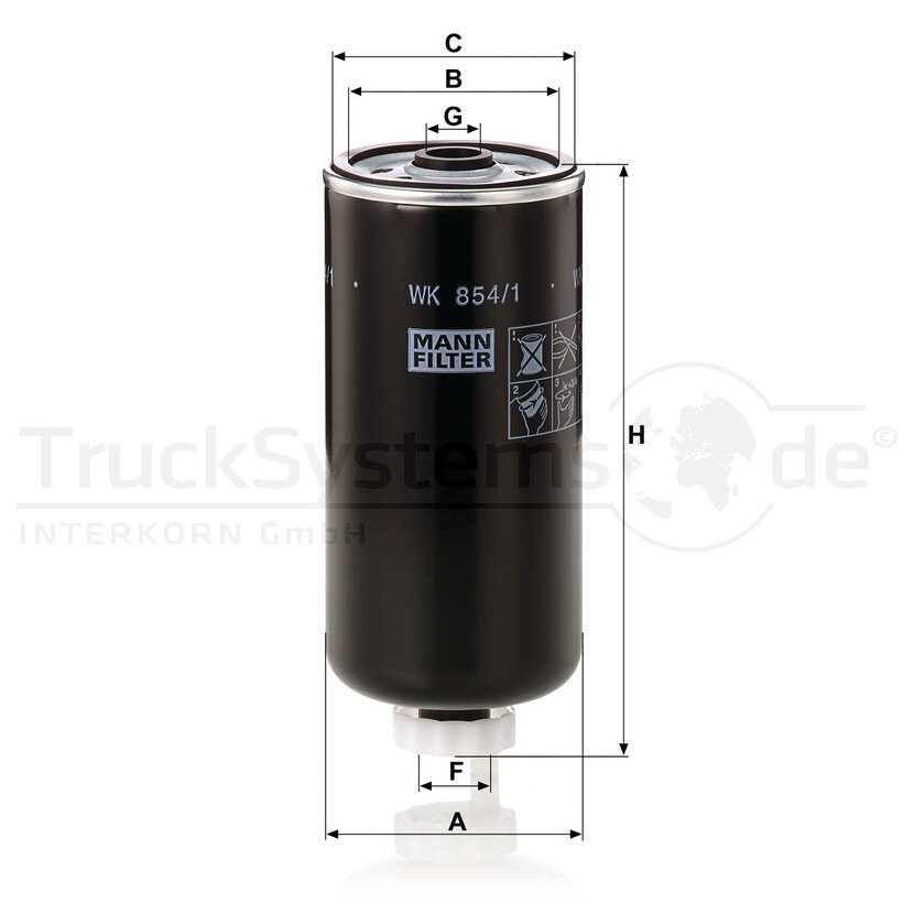 MANN-FILTER Kraftstofffilter WK 854/1 - WK854/1 für 46807036