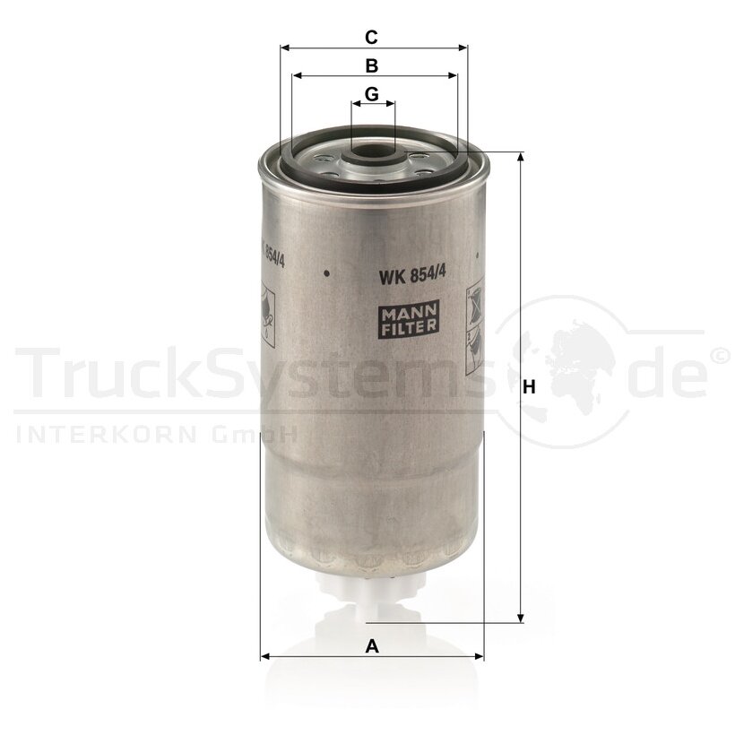 MANN-FILTER Kraftstofffilter WK 854/4 - WK854/4 für 1906 94