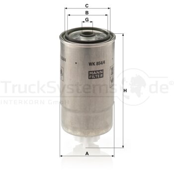 MANN-FILTER Kraftstofffilter WK 854/4 - WK854/4 für...