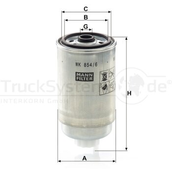 MANN-FILTER Kraftstofffilter WK 854/6 - WK854/6 für...