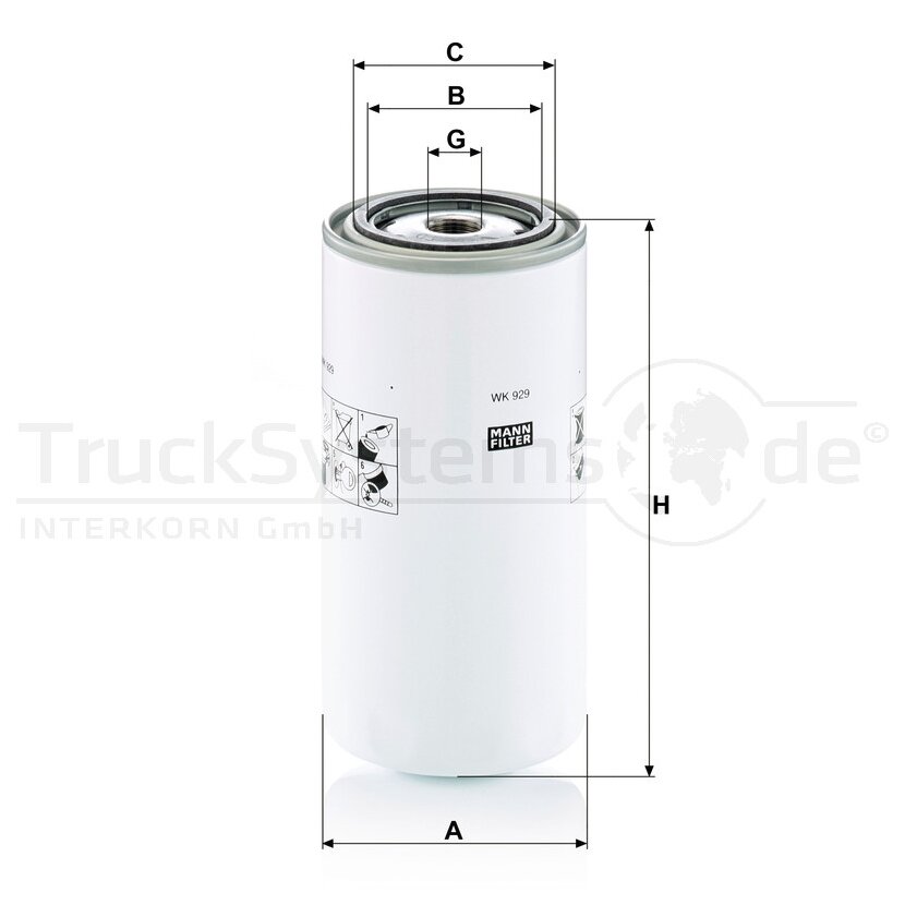 MANN-FILTER Kraftstofffilter WK 929 x - WK929x für 170 5122