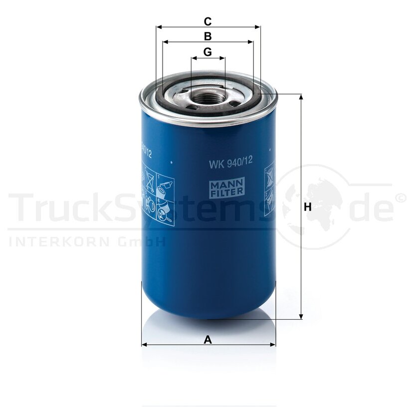 MANN-FILTER Kraftstofffilter WK 940/12 - WK940/12 für 134 1638