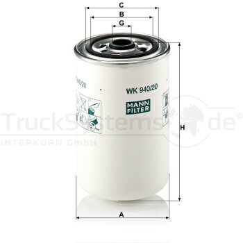 MANN-FILTER Kraftstofffilter WK 940/20 - WK940/20...