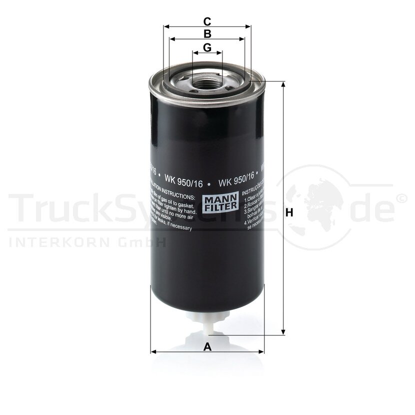 MANN-FILTER Kraftstofffilter WK 950/16 x - WK950/16x für 1537 614