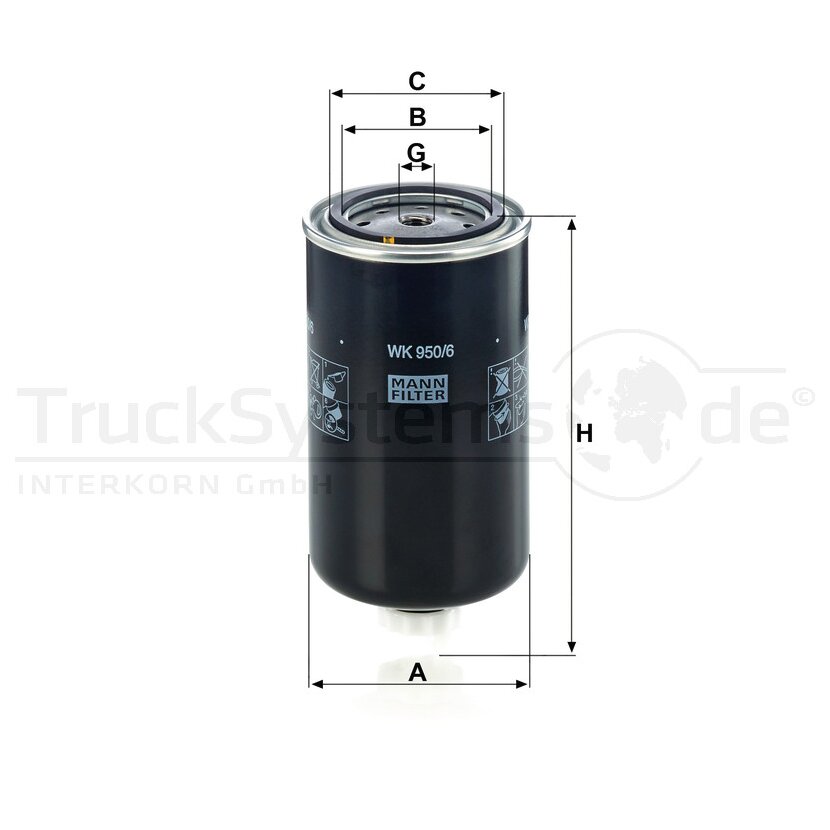 MANN-FILTER Kraftstofffilter WK 950/6 - WK950/6 für 8107716