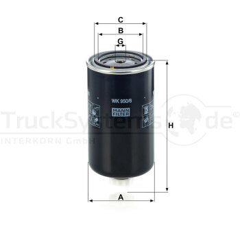 MANN-FILTER Kraftstofffilter WK 950/6 - WK950/6 für...