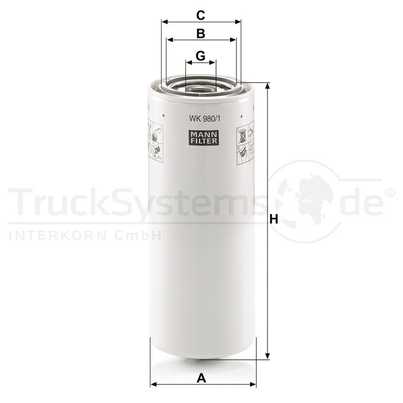 MANN-FILTER Kraftstofffilter WK 980/1 - WK980/1 für 00 079 920.80