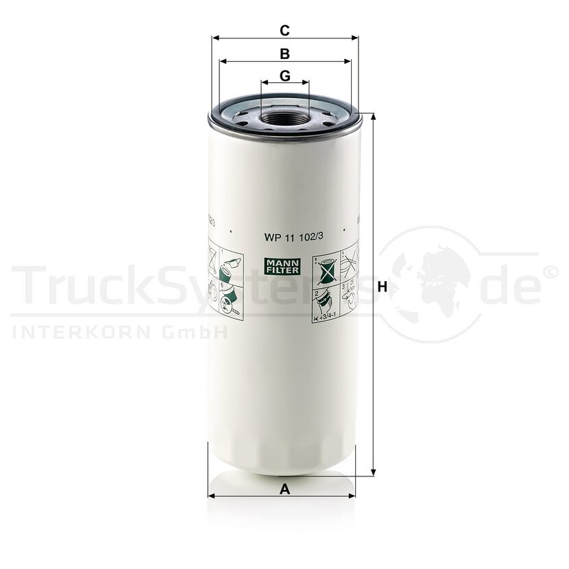 MANN-FILTER Ölfilter WP 11 102/3 - WP11102/3 für 1132401310