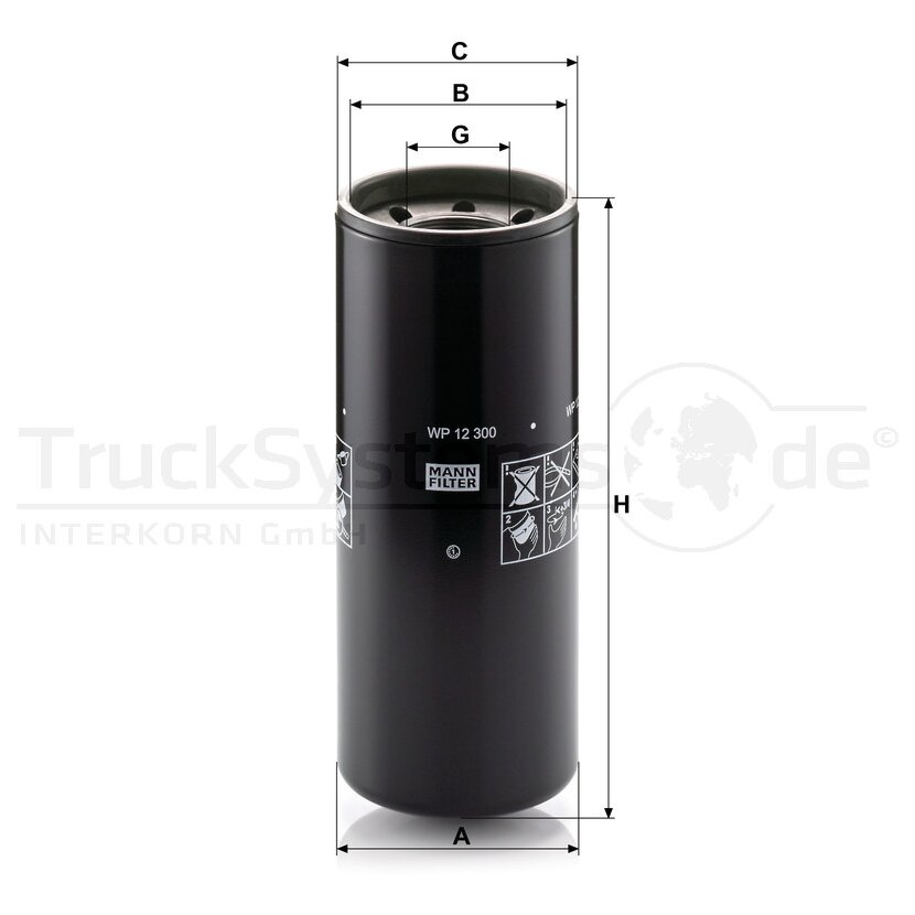 MANN-FILTER Ölfilter WP 12 300 - WP12300 für 128 8430