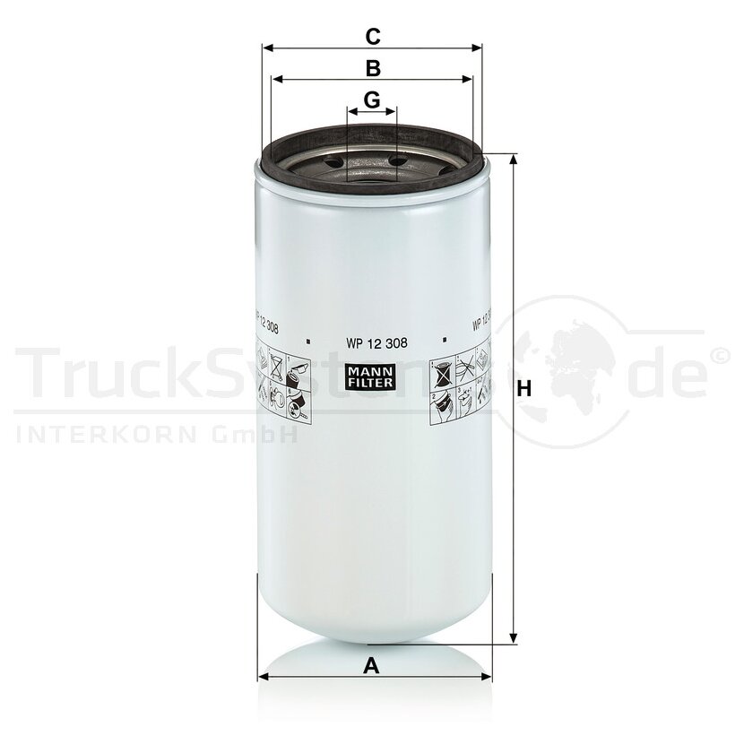MANN-FILTER Ölfilter WP 12 308 - WP12308 für 1295155-H1