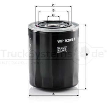MANN-FILTER Ölfilter WP 928/81 - WP928/81 für V...