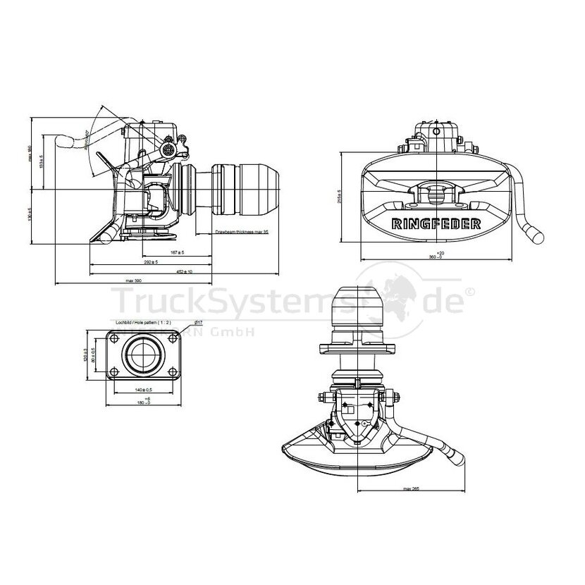 RINGFEDER Anhängerkupplung automatisch 4040G145A - 4040/G 145 A