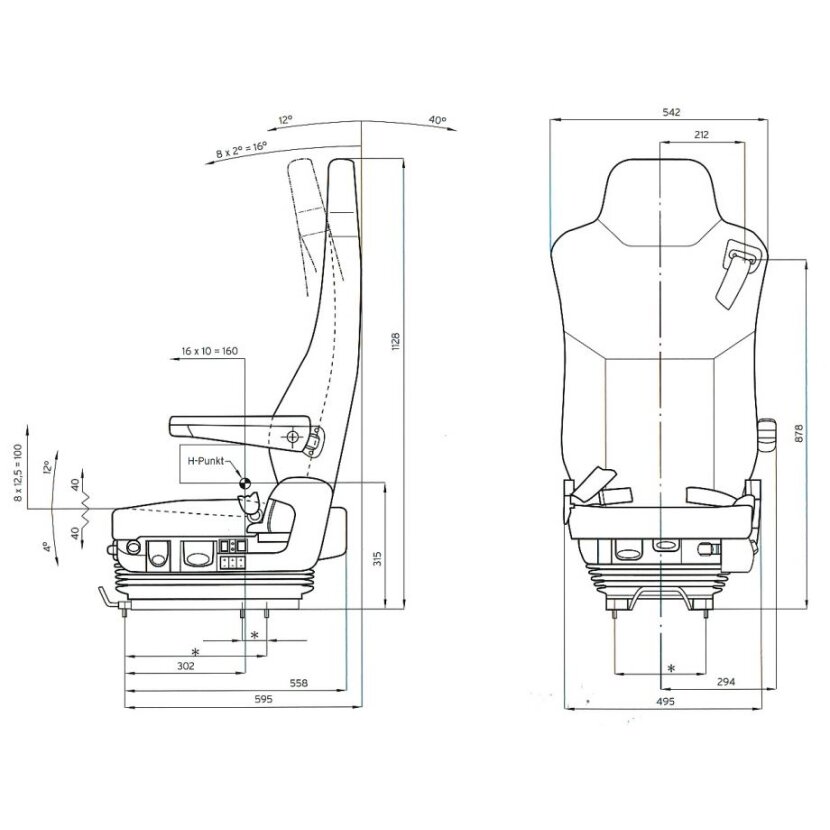ISRI Fahrersitz Actros MP2 - MP3 Komfort-Klima 6860/875 NTS - 8.9717-01