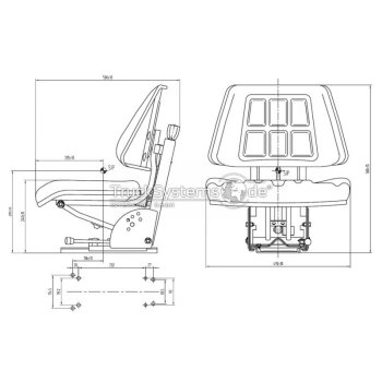 Retta - PVC - Mechanisch gefedert - Schleppersitz...