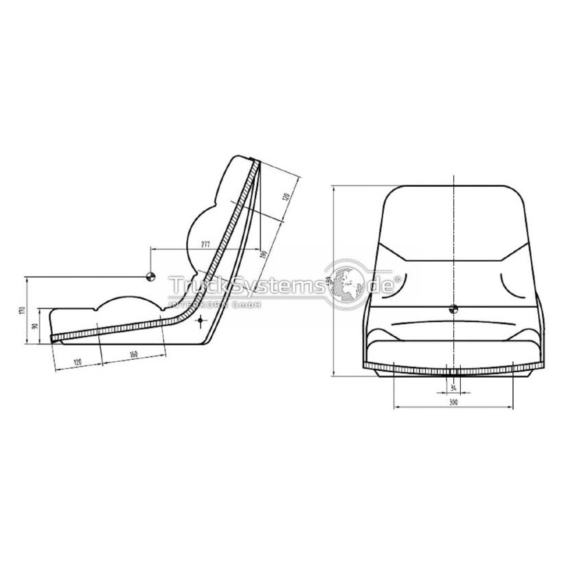 Schleppersitz Traktorsitz Staplersitz Baumaschinensitz PVC - MS100S ITS