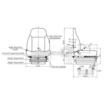 Schleppersitz Pilota-Aria 500 - luftgefedert -...