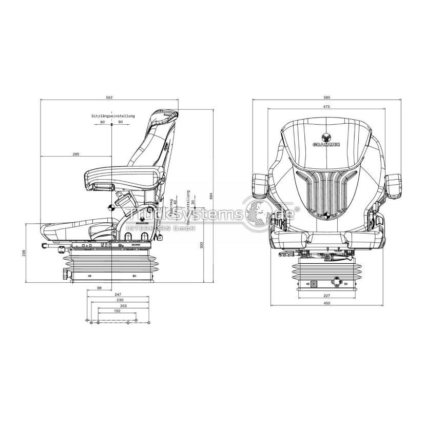 GRAMMER Schlepper Sitz Compacto Basic M - NEW - 1289044 - MSG 83/521