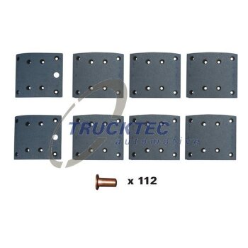 TRUCKTEC Bremsbelagsatz, Trommelbremse 03.35.122 -...