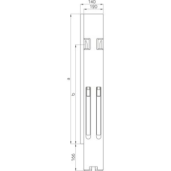 K4 Hinterrunge Stahl KTL, links, 800 mm BWH mit Verschluss