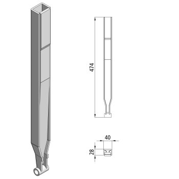 Kinnetop Rohr passend für 500 und 600 mm Rungen,...